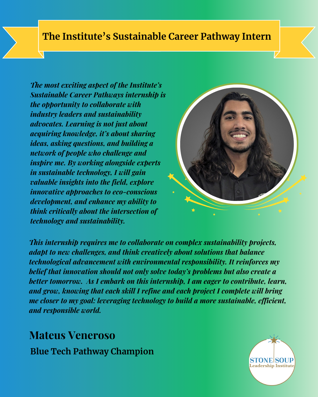 Blue Tech Pathway Champion: Mateus Veneroso